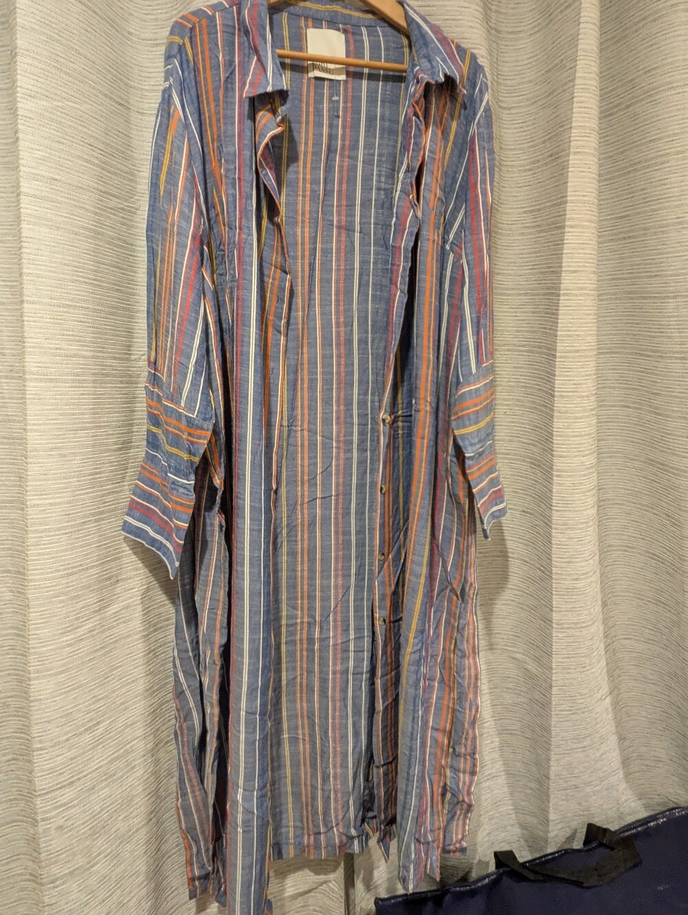 Pari Passu Striped Long Button-Down Duster - Size 20